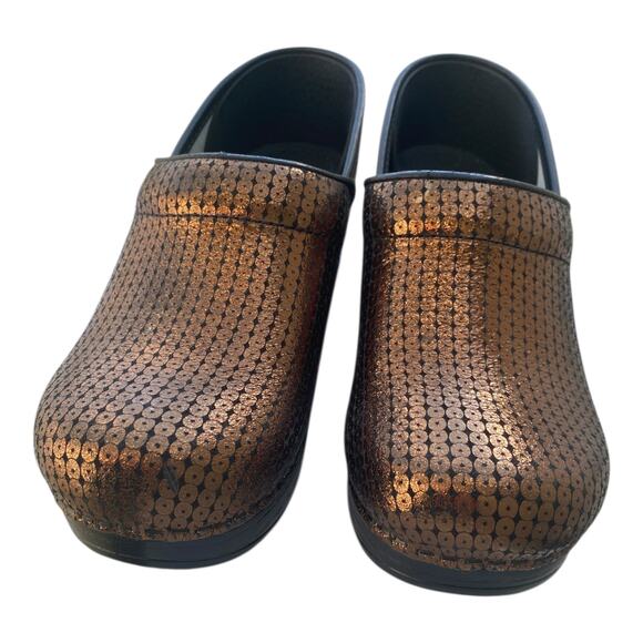 Dansko Professional Clogs EU 35 US 5 Copper Woven Metallic Nurse Comfort Slip On - Picture 15 of 16